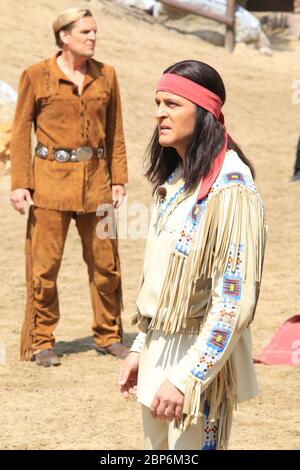 Alexander Klaws (Winnetou),press introduction of the new season of the Kayl May Festival Under Vultures - The Son of the Baehrenjaeger,Bad Segeberg,21.06.2019 Stock Photo