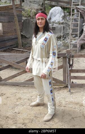 Alexander Klaws (Winnetou),press introduction of the new season of the Kayl May Festival Under Vultures - The Son of the Baehrenjaeger,Bad Segeberg,21.06.2019 Stock Photo