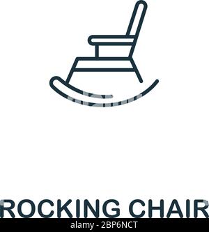 Rocking Chair icon from elderly care collection. Simple line element Rocking Chair symbol for templates, web design and infographics Stock Vector