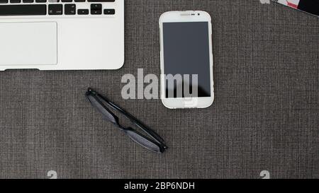 laptop job computer with external hard drive Stock Photo