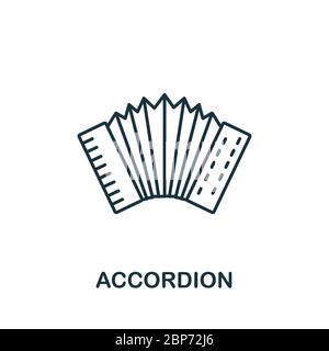 Accordion icon from music collection. Simple line Accordion icon for templates, web design and infographics Stock Vector