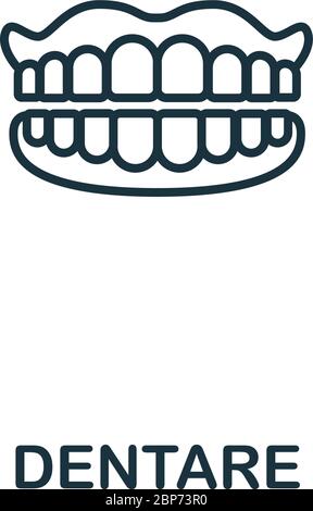 Dentare icon from elderly care collection. Simple line element Dentare symbol for templates, web design and infographics Stock Vector