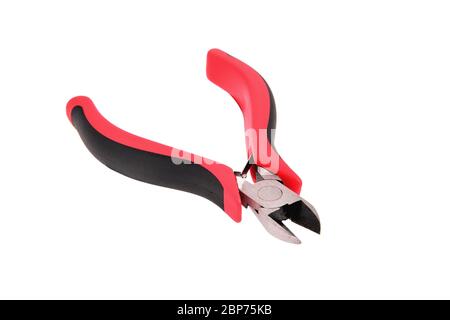 side cutter red black isolate close up Stock Photo