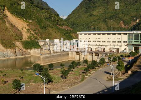 Phong Tho, Lai Chau, Vietnam - November 21, 2018: Hydropower Nam Na 2. Hydropower plant, located on the river of the same name, is just part of Vietna Stock Photo