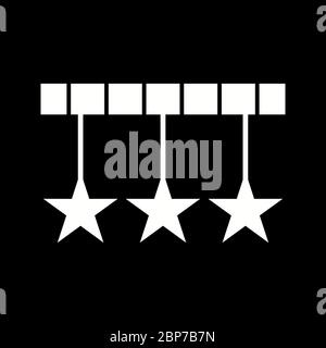 Beautiful Three Stars Glyph Vector Icon Stock Vector