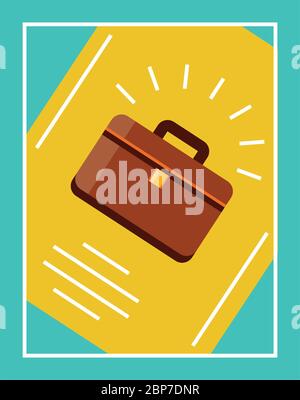 fathers day card template with briefcase vector illustration design Stock Vector