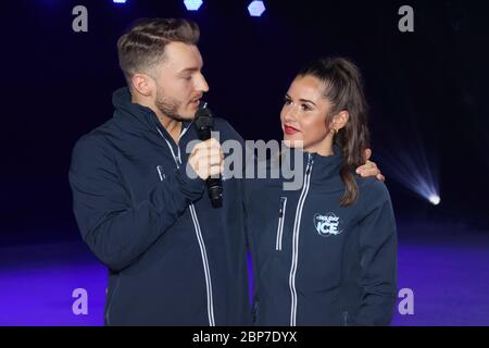 Sarah Lombardi,Panagiotis Joti Polizoakis,Press Conference and Presentation Holiday on Ice,Volksbank Arena Hamburg,16.10.2019 Stock Photo