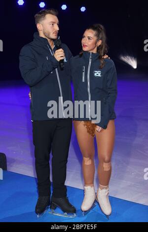 Sarah Lombardi,Panagiotis Joti Polizoakis,Press Conference and Presentation Holiday on Ice,Volksbank Arena Hamburg,16.10.2019 Stock Photo