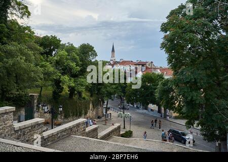 PLOVDIV, BULGARIA - JULY 02, 2019: The view on the city. Plovdiv is the second largest city in Bulgaria. Stock Photo