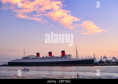 Queen Mary at Dawn Stock Photo