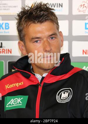 German men's handball national coach Christian Prokop at the DHB Media Day on October 10, 2017 in Magdeburg Stock Photo