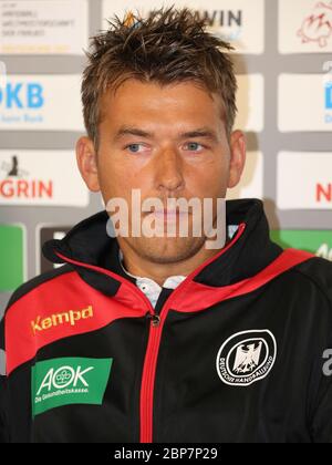 German men's handball national coach Christian Prokop at the DHB Media Day on October 10, 2017 in Magdeburg Stock Photo