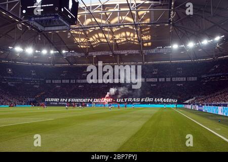 1. BL: 19-20: 17. Sptg. FC Schalke 04 - SC Freiburg Stock Photo