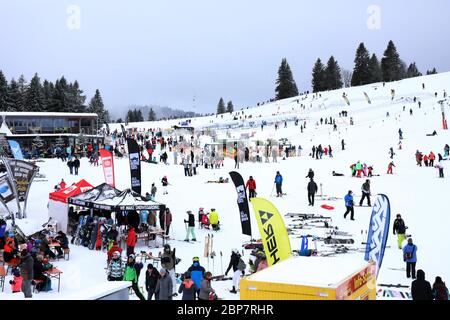 Snow island and winter sports resort Feldberg Stock Photo