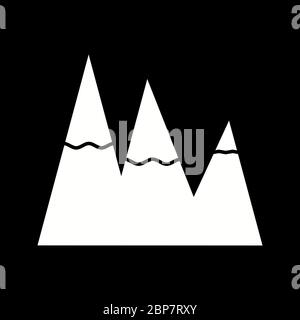 Beautiful Snow on Mountains Glyph Vector Icon Stock Vector