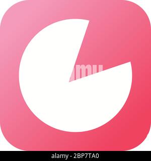 Beautiful Pie Chart Glyph Vector Icon Stock Vector