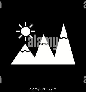 Beautiful Sunshine on Mountains Glyph Vector Icon Stock Vector