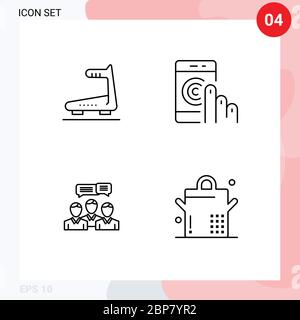 4 Creative Icons Modern Signs and Symbols of machine, chat, treadmill, help, consulting Editable Vector Design Elements Stock Vector