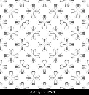 Wifi sign or symbol seamless pattern, Round Wireless Network background. Wifi zone. Stock vector illustration isolated on white background. Stock Vector