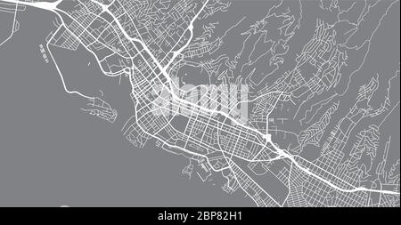 Urban vector city map of Honolulu, USA. Hawaii state capital Stock Vector