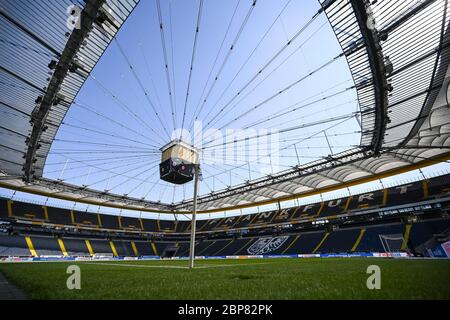 16.05.2020, xjhx, Soccer 1.Bundesliga, 26.matchday, Eintracht Frankfurt - Borussia Monchengladbach. Stadium view/view/arena/stadium/overview/interior/interior/interior view/pitch/tribuene, overview.Commerzbank Arena. Photo: Jan Huebner/Pool via FOTOAGENTUR SVEN SIMON For journalistic purposes only. Only for editorial use. (DFL/DFB REGULATIONS PROHIBIT ANY USE OF PHOTOGRAPHS as IMAGE SEQUENCES and/or QUASI-VIDEO). | usage worldwide Stock Photo