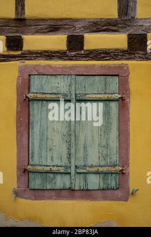 shuttered window Stock Photo