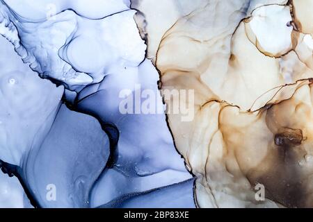 Marble texture. Alcohol ink Abstract background. Modern art. Abstract artwork. Trendy colorful wallpaper. Stock Photo