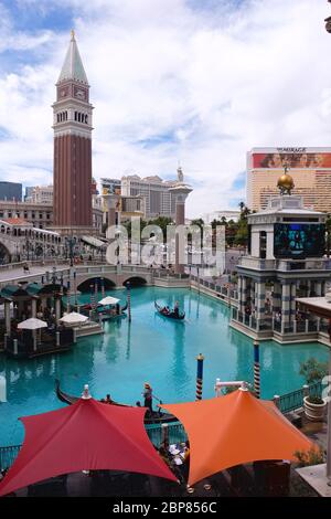 Gondolas at the Venetian Resort Hotel Casino in Las Vegas (NV) USA Stock Photo