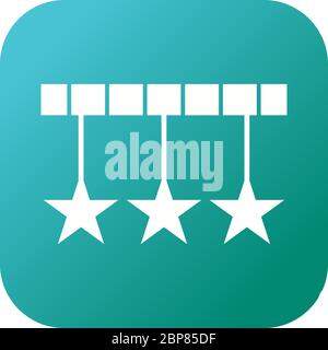 Beautiful Three Stars Glyph Vector Icon Stock Vector