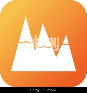 Beautiful Snow on Mountains Glyph Vector Icon Stock Vector