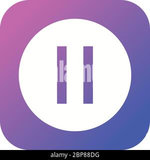 Beautiful Pause Button Glyph Vector Icon Stock Vector