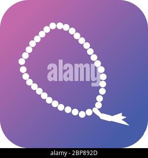 Beautiful Prayer Bead Glyph Vector Icon Stock Vector
