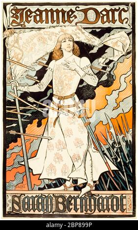Eugène Grasset, Jeanne d'Arc (Joan of Arc): Sarah Bernhardt, Art Nouveau poster, 1889-1894 Stock Photo