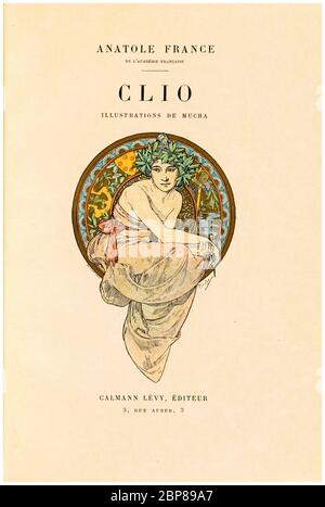 Alphonse Mucha, Anatole France (author), Clio, frontispiece, Art Nouveau, illustration, 1900 Stock Photo