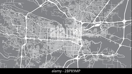 Urban vector city map of Little Rock, USA. Arkansas state capital Stock Vector