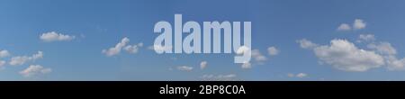 blue sky background with white tiny clouds. panorama picture Stock Photo