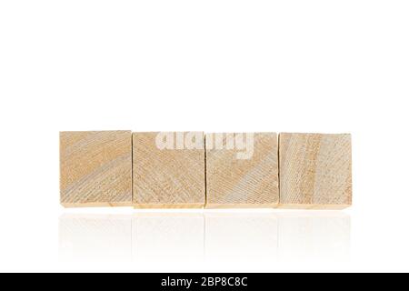 Wood toy cubes isolated on white background. Stock Photo