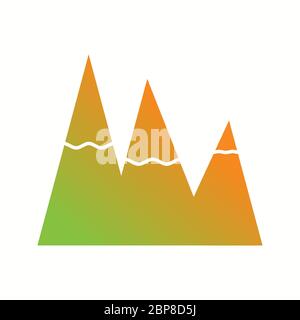 Beautiful Snow on Mountains Glyph Vector Icon Stock Vector