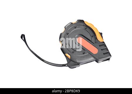 Tape measuring isolated on white background with clipping path. Stock Photo
