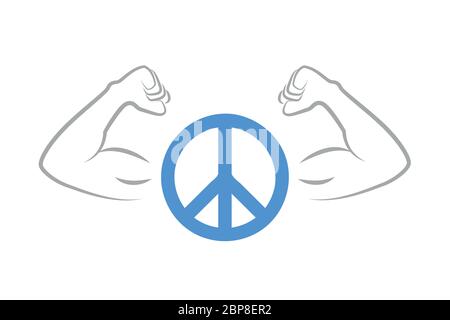 strong peace symbol with muscular arms vector illustration EPS10 Stock Vector