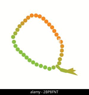 Beautiful Prayer Bead Glyph Vector Icon Stock Vector
