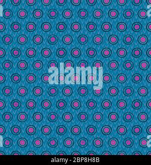 Colored circles seamless paattern. Hand made multicolored round shapes on violet background. Simple pattern for textile, wrapper. Vector illustration Stock Vector