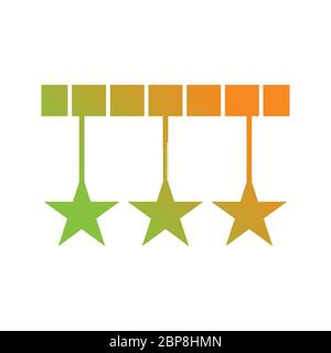 Beautiful Three Stars Glyph Vector Icon Stock Vector