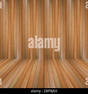 wood wall and perspective wooden floor texture. Concept interior vintage style Stock Photo