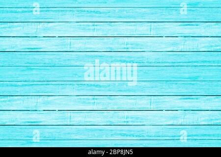Bright light blue color wood plank texture. Vintage beach wooden background. Stock Photo