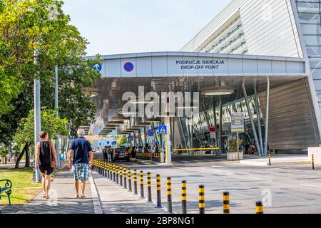 Dubrovnik new airport entrance with drop-off points Stock Photo