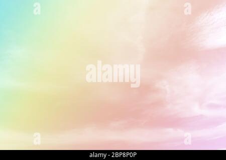 Abstract blurred soft cloud background with a pastel multicolored gradient. For card design or wallpaper. Stock Photo