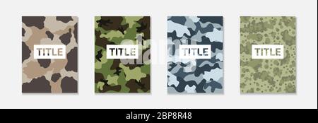 Camouflage background frame design Stock Vector