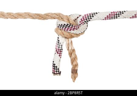 Overhand Knot Tied on Thick Jute Rope Isolated Stock Image - Image