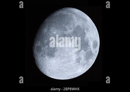 the waxing gibbous moon 2nd November 2006 Stock Photo